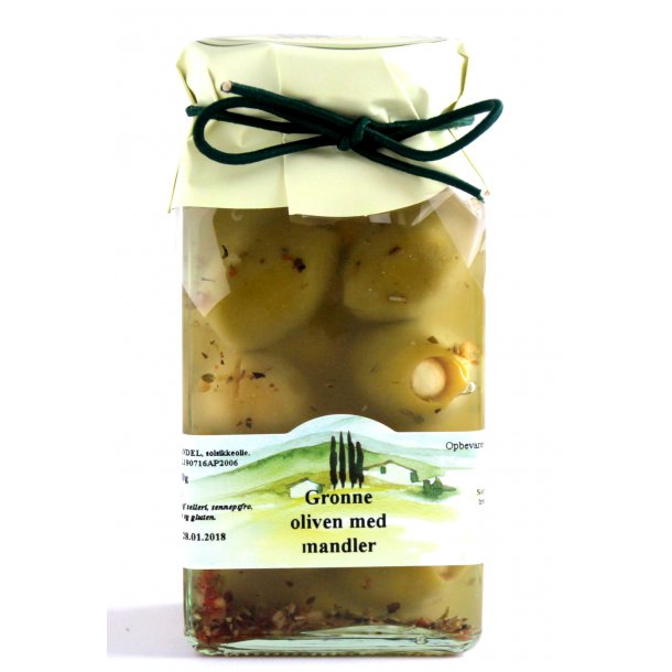 Grønne oliven m. mandel